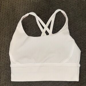 White Lululemon ribbed longline sports bra - size 4